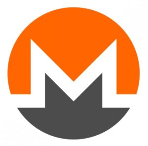 The Monero cryptocurrency logo: a white letter M inside an orange circle above a dark grey chevron.