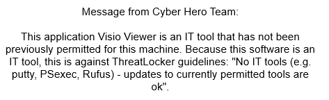 A Visio viewer install held up as a suspected network scanner